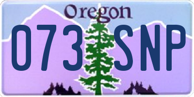 OR license plate 073SNP