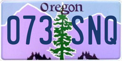OR license plate 073SNQ