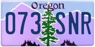 OR license plate 073SNR