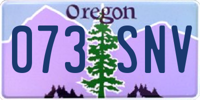 OR license plate 073SNV