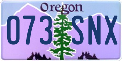 OR license plate 073SNX