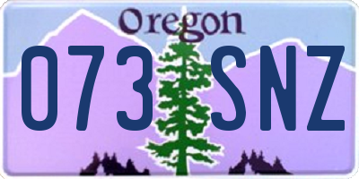 OR license plate 073SNZ