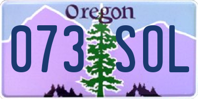 OR license plate 073SOL