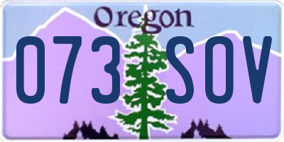 OR license plate 073SOV