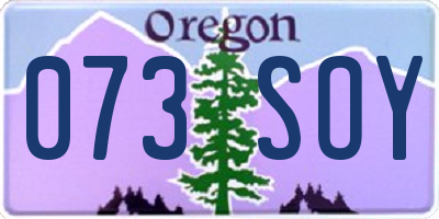 OR license plate 073SOY