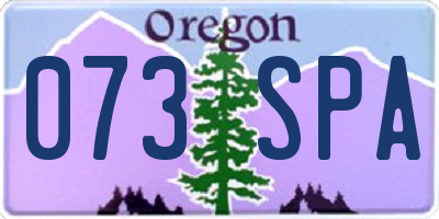 OR license plate 073SPA