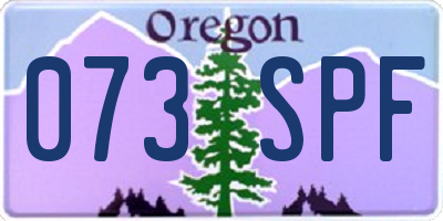 OR license plate 073SPF