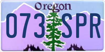 OR license plate 073SPR