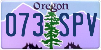 OR license plate 073SPV