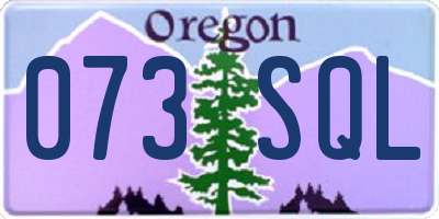 OR license plate 073SQL