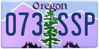 OR license plate 073SSP