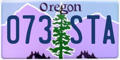 OR license plate 073STA