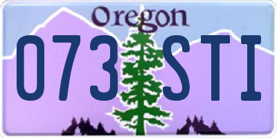 OR license plate 073STI