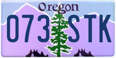 OR license plate 073STK