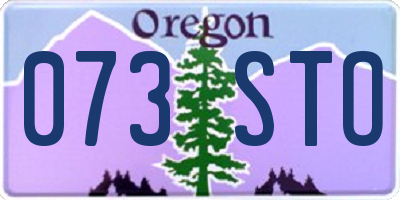 OR license plate 073STO