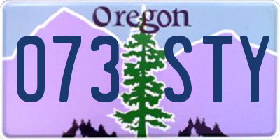 OR license plate 073STY