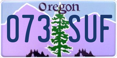 OR license plate 073SUF