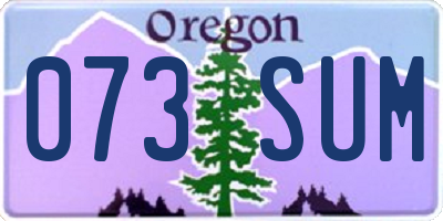 OR license plate 073SUM
