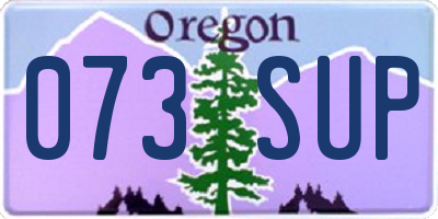OR license plate 073SUP