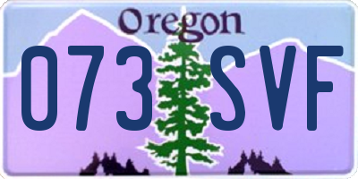 OR license plate 073SVF