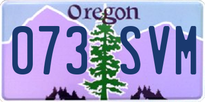 OR license plate 073SVM