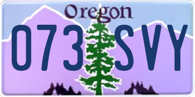 OR license plate 073SVY