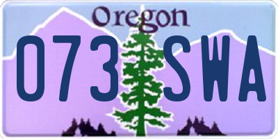 OR license plate 073SWA