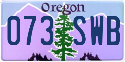 OR license plate 073SWB