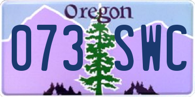 OR license plate 073SWC