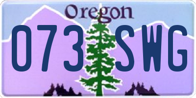 OR license plate 073SWG