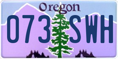 OR license plate 073SWH