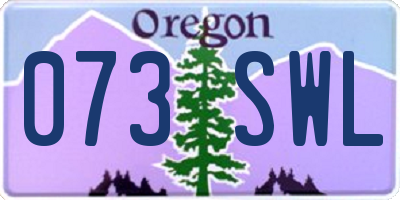OR license plate 073SWL