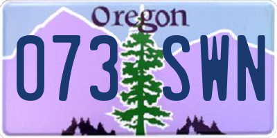 OR license plate 073SWN
