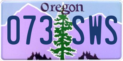 OR license plate 073SWS