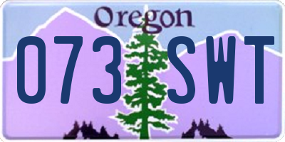 OR license plate 073SWT