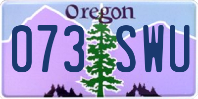 OR license plate 073SWU