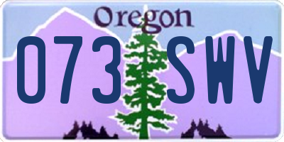 OR license plate 073SWV