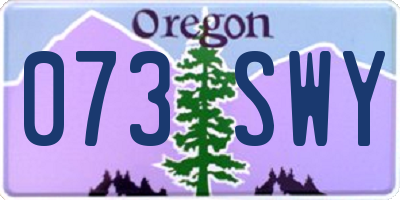 OR license plate 073SWY