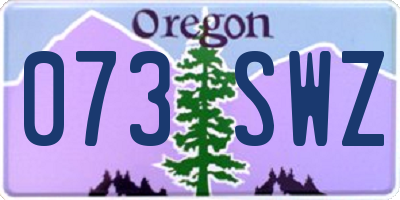 OR license plate 073SWZ