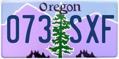 OR license plate 073SXF