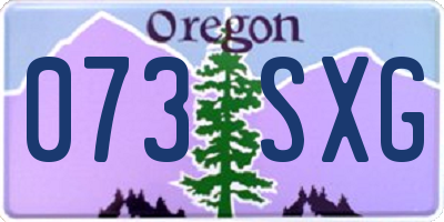 OR license plate 073SXG