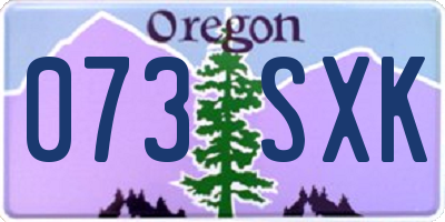 OR license plate 073SXK