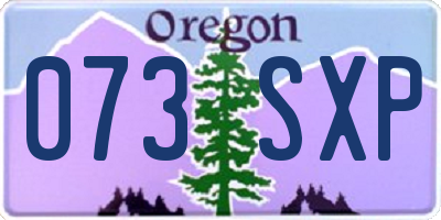 OR license plate 073SXP