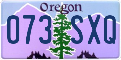 OR license plate 073SXQ