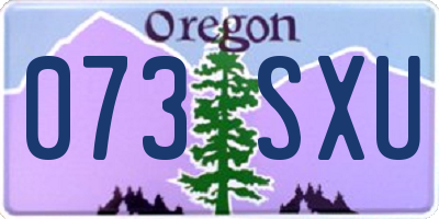 OR license plate 073SXU