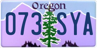 OR license plate 073SYA