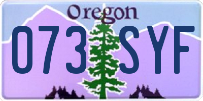 OR license plate 073SYF