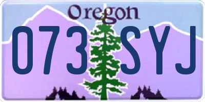 OR license plate 073SYJ