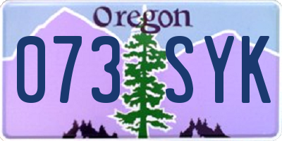 OR license plate 073SYK
