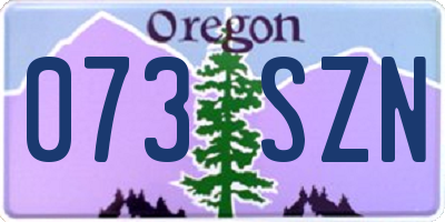 OR license plate 073SZN